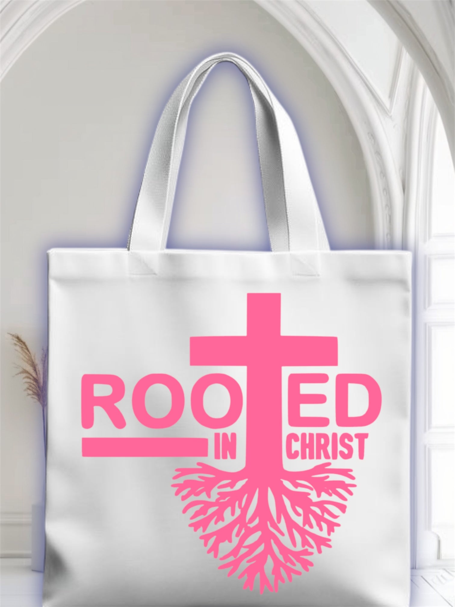 Rooted in Christ tote bag