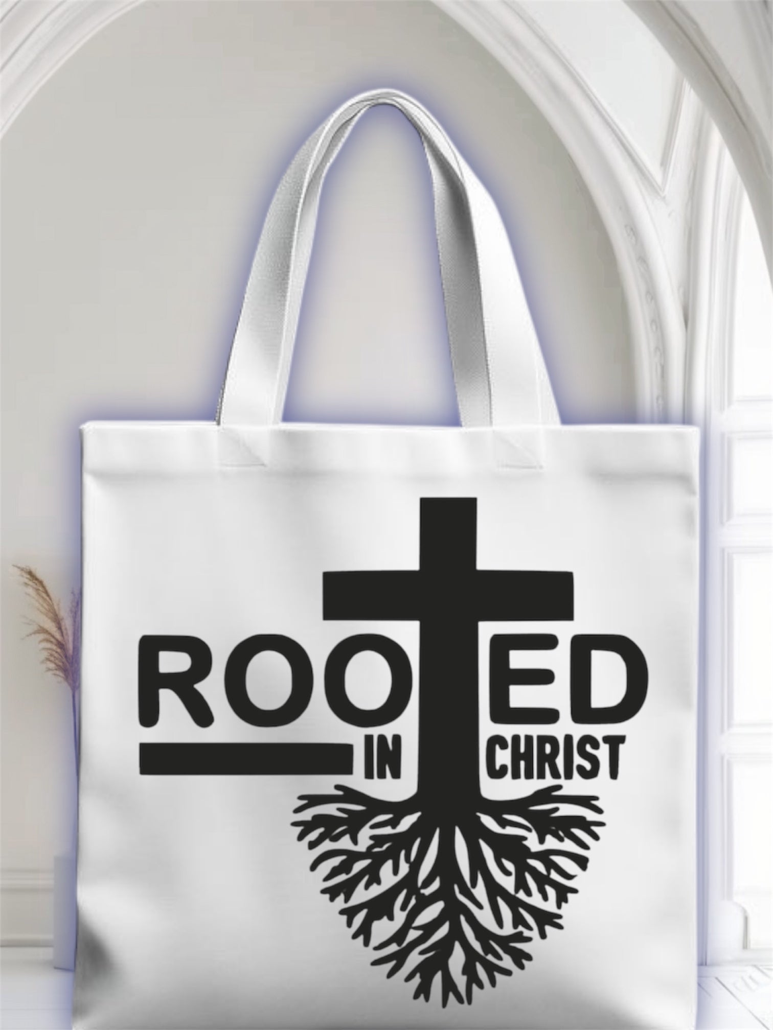 Rooted in Christ tote bag